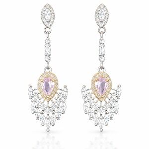 Beautiful Pink Crystal Dangle Earrings